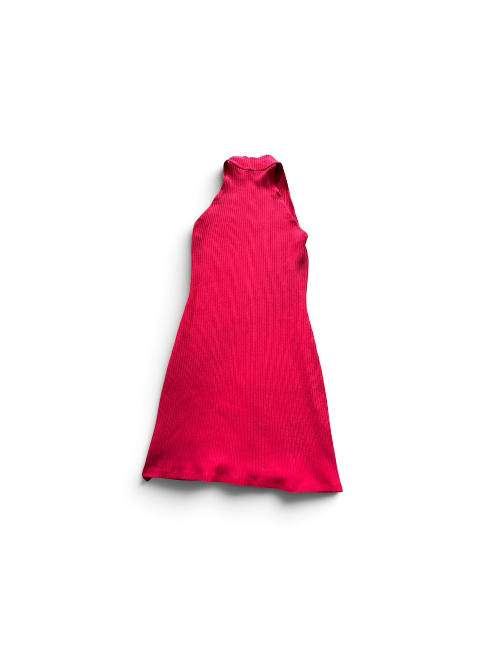 Reformation Red  Ribbed Halter Midi Dress Size XS